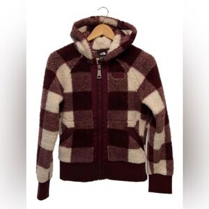 The North Face Plaid Sherpa Zip Up Hoodie
